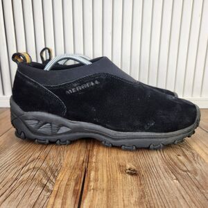 Merrell Winter Moc Mens Sz 9.5 Black Suede Leather Outdoor Casual Slip On Shoes